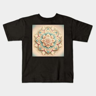 Floral mandala cream pink Kids T-Shirt